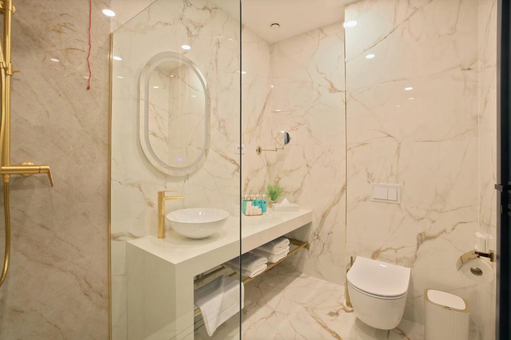 Koupelna v ubytování Hotel Artemis
