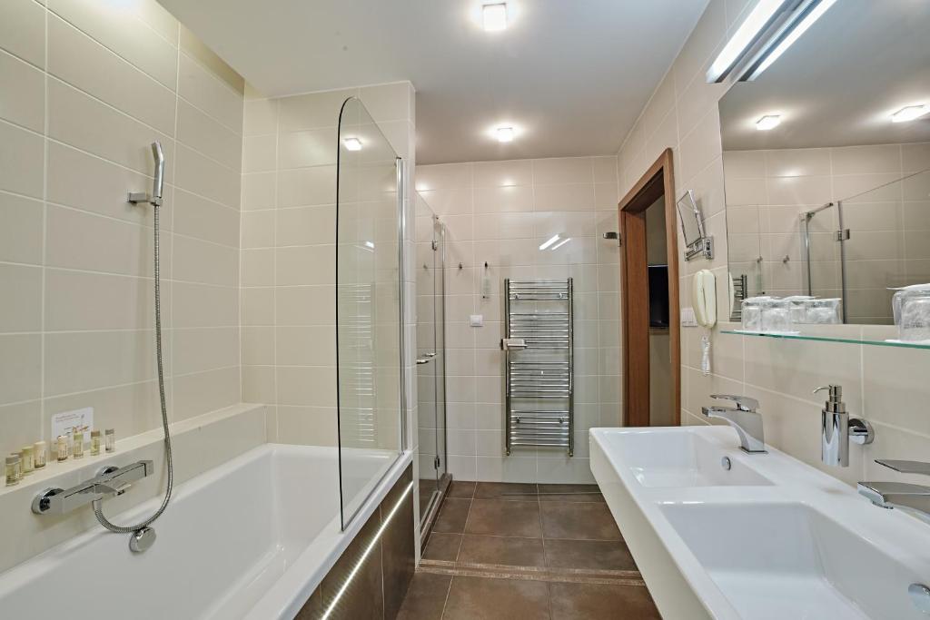 Koupelna v ubytování Hotel Turiec