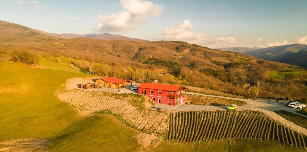 an aerial view of a house on a hill at Azienda Agricola Saint Hubert in Cantalupo Ligure