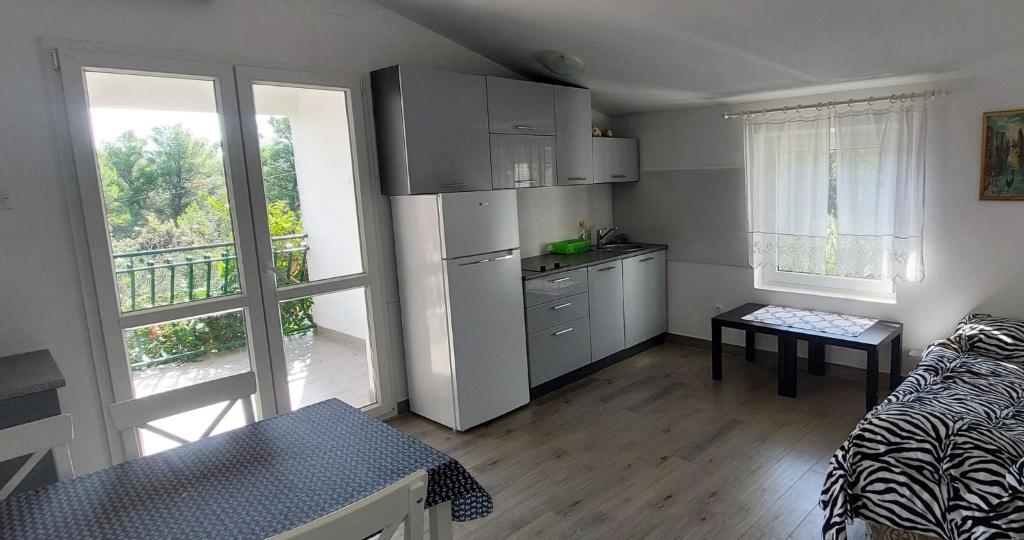 Kuchyň nebo kuchyňský kout v ubytování Apartments Basina