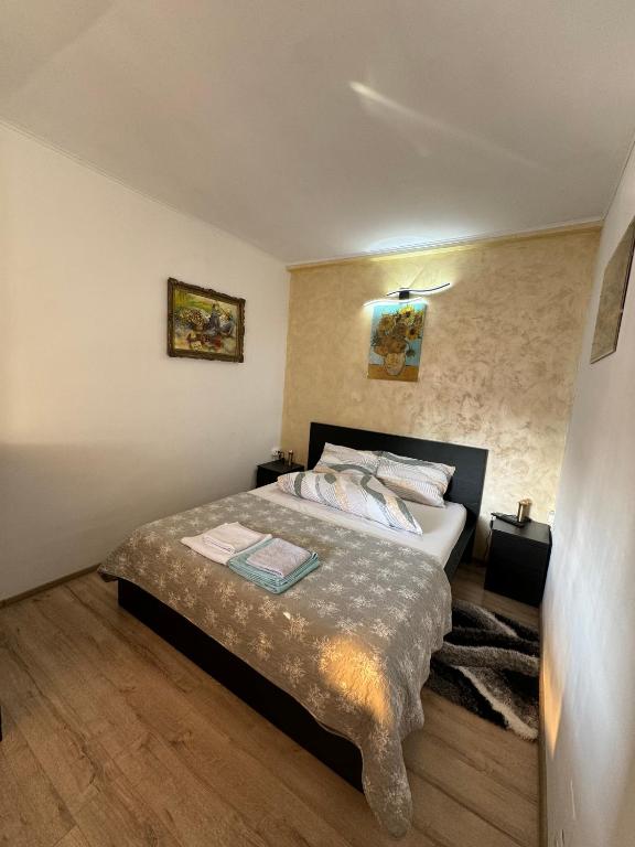 a bedroom with a large bed in a room at Victor Residence 38 in Bucharest