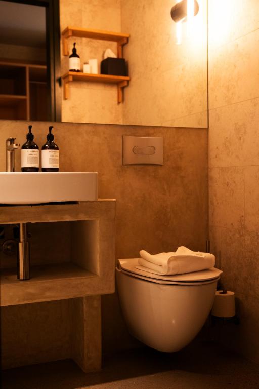 Koupelna v ubytování Hotel Vyn
