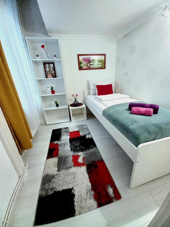 Posteľ alebo postele v izbe v ubytovaní Mariann's modern apartment in the city center