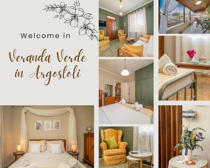 un collage de fotos de una habitación de hotel en Veranda Verde in Argostoli, en Argostoli