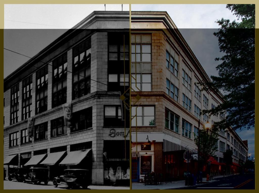 a building on a street in front of a building at Haywood Park Hotel, Ascend Hotel Collection in Asheville