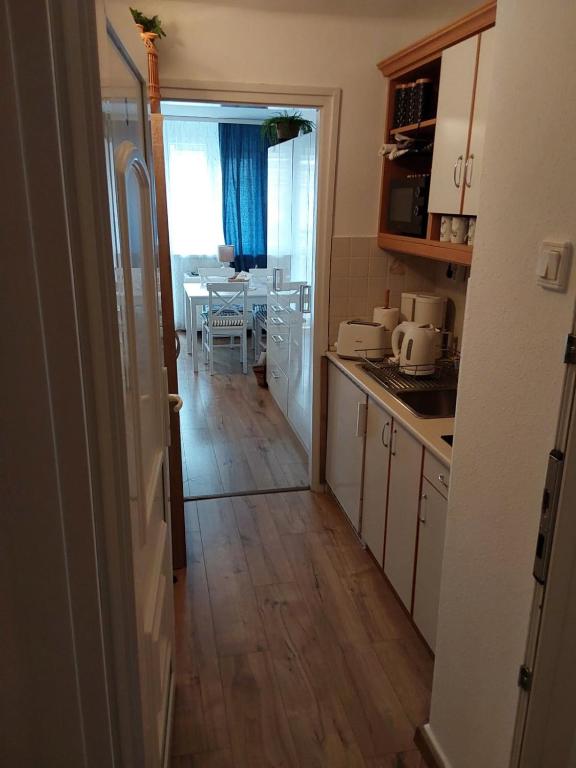 Kuchyň nebo kuchyňský kout v ubytování Léna apartman