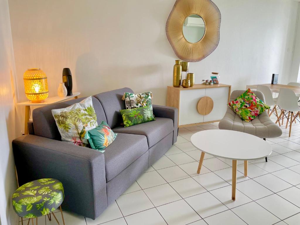 Posezení v ubytování Appartement de la Mer et du Levant