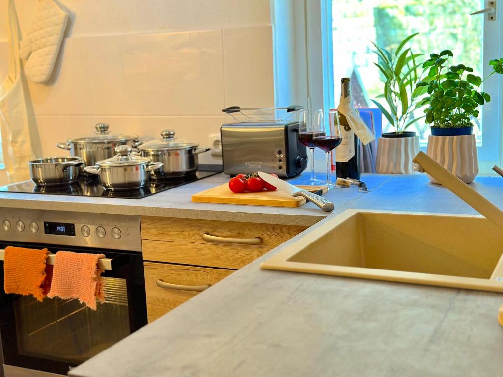 Küche/Küchenzeile in der Unterkunft Boutique Apartment • Zentrum • Netflix • Parkplatz