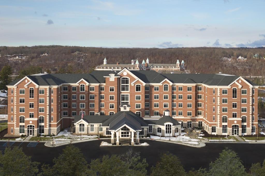 an aerial view of a large brick building at Inn at Bellefield Residence Inn by Marriott in Hyde Park