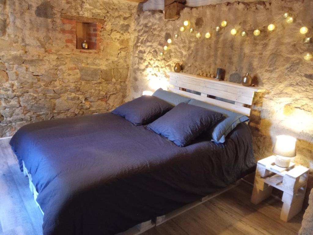 Postel nebo postele na pokoji v ubytování Chambres d'hôtes Les cabris