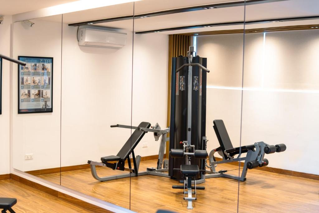Fitness centrum a/nebo fitness zařízení v ubytování HAMPTONS Apartments