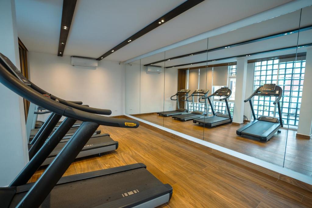 Fitness centrum a/nebo fitness zařízení v ubytování HAMPTONS Apartments