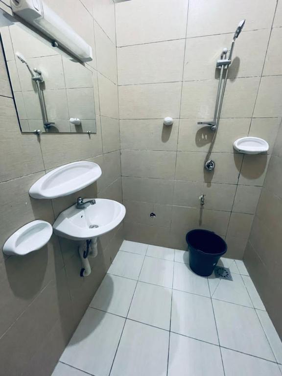Koupelna v ubytování Timba log-aupiais