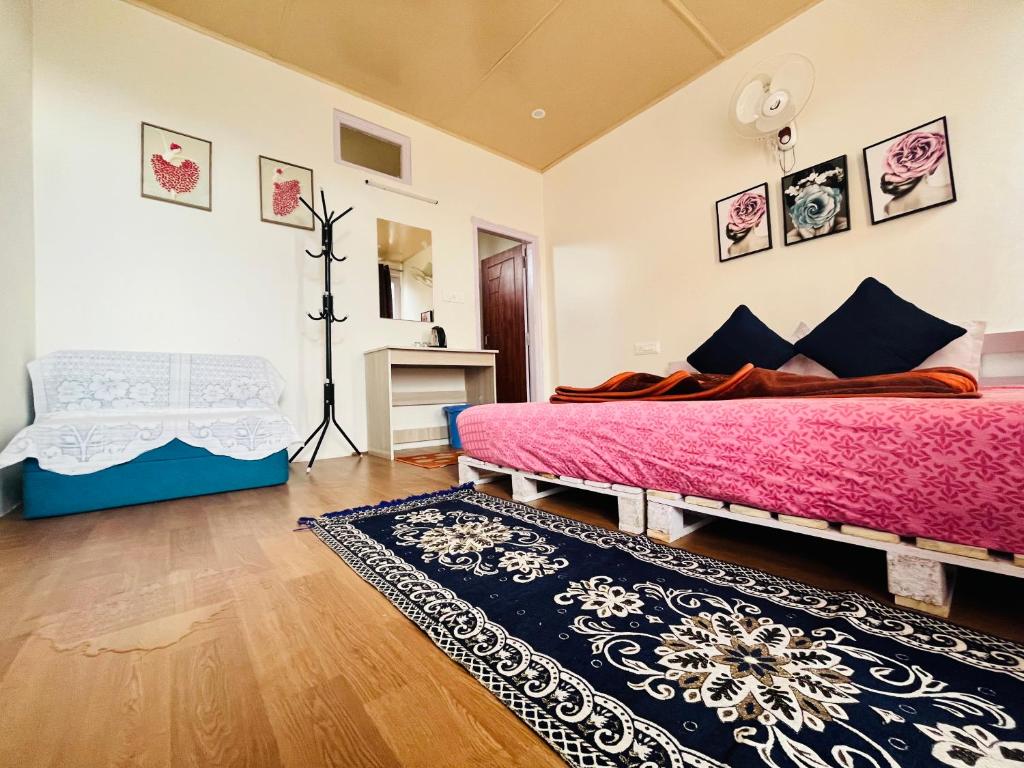 Postel nebo postele na pokoji v ubytování SnowDrop eco resort