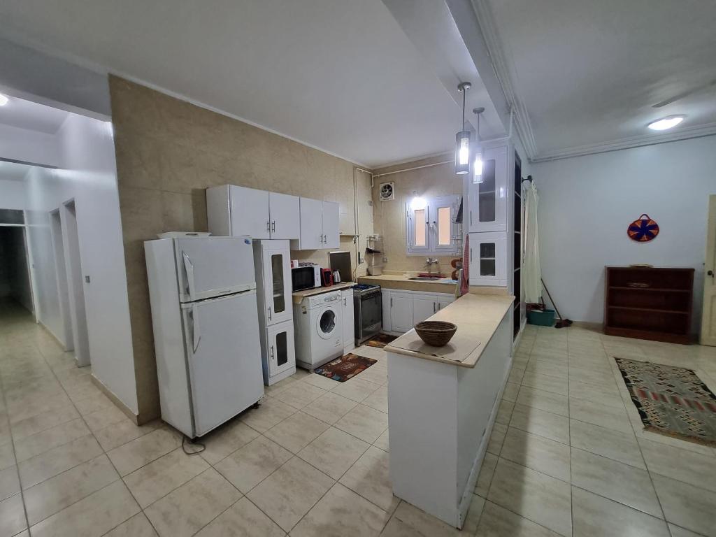 Kuchyň nebo kuchyňský kout v ubytování Abo Hisham Nile Flat