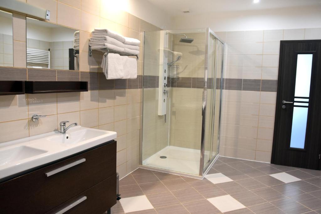 Koupelna v ubytování Apartmán Hrušky