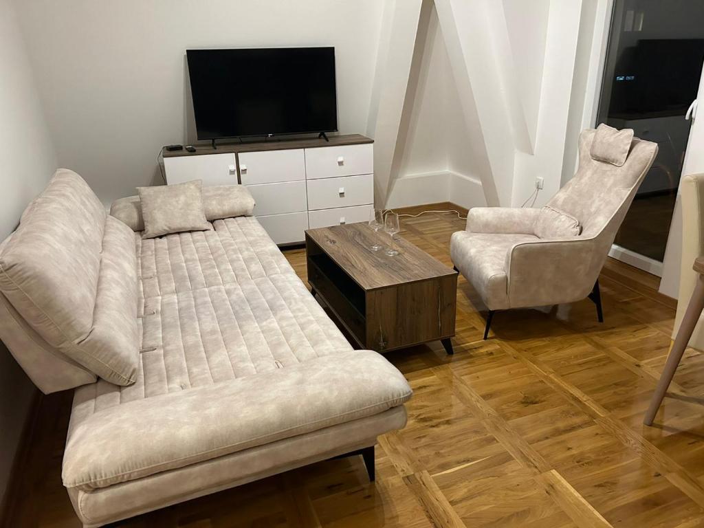 Svetainės erdvė apgyvendinimo įstaigoje Apartman Comfort Beograd