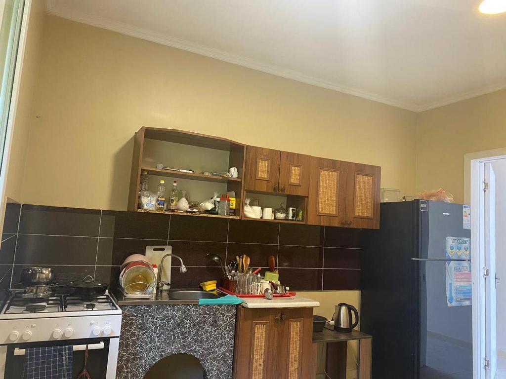 Kuchyň nebo kuchyňský kout v ubytování Hotel Neli