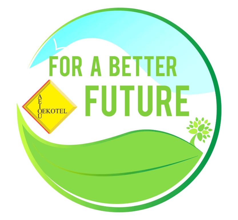 a green leaf with the words for a better future at OEKOTEL Graz Airport in Kalsdorf bei Graz