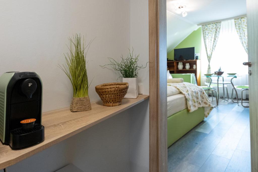 A bed or beds in a room at Balaton Fantasy Villa