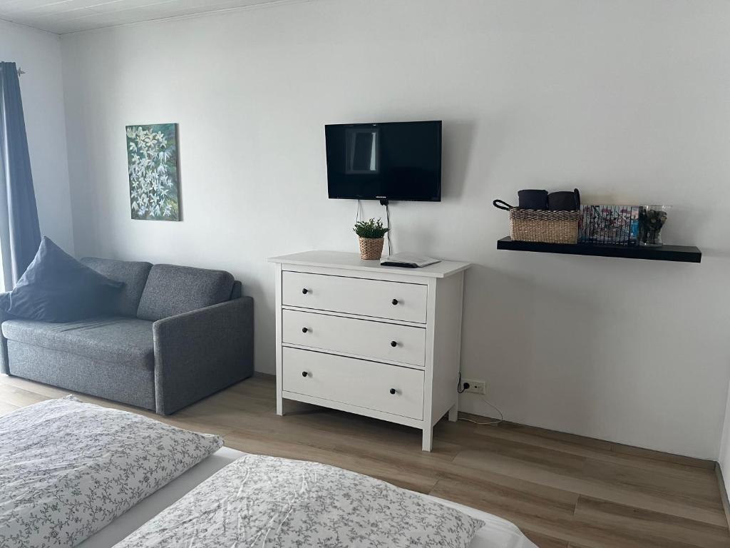 TV a/nebo společenská místnost v ubytování Country Hotel Heydalur