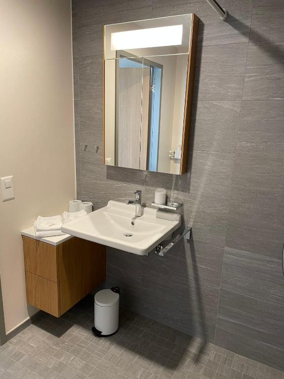 Koupelna v ubytování Gästehaus WOHNPARK St. Chrischona