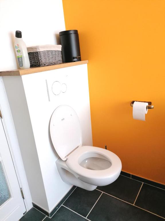 Koupelna v ubytování Une Chambre au Verger