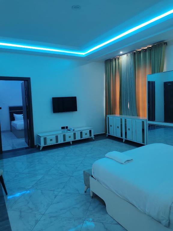 TV a/nebo společenská místnost v ubytování Passready Hotel and Suites Nnewi