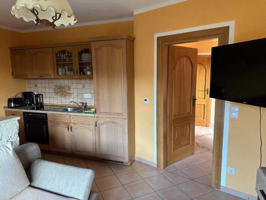 Kuchyň nebo kuchyňský kout v ubytování Ferienwohnung 1 Festungsblick