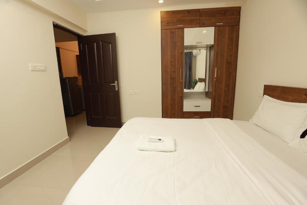 Postel nebo postele na pokoji v ubytování VVP serviceapartments