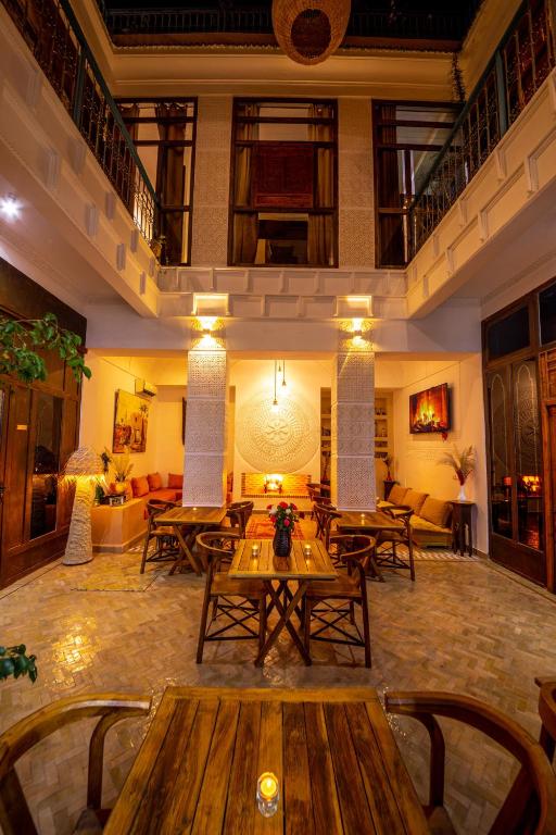 Posezení v ubytování Riad Ambre et Jasmin