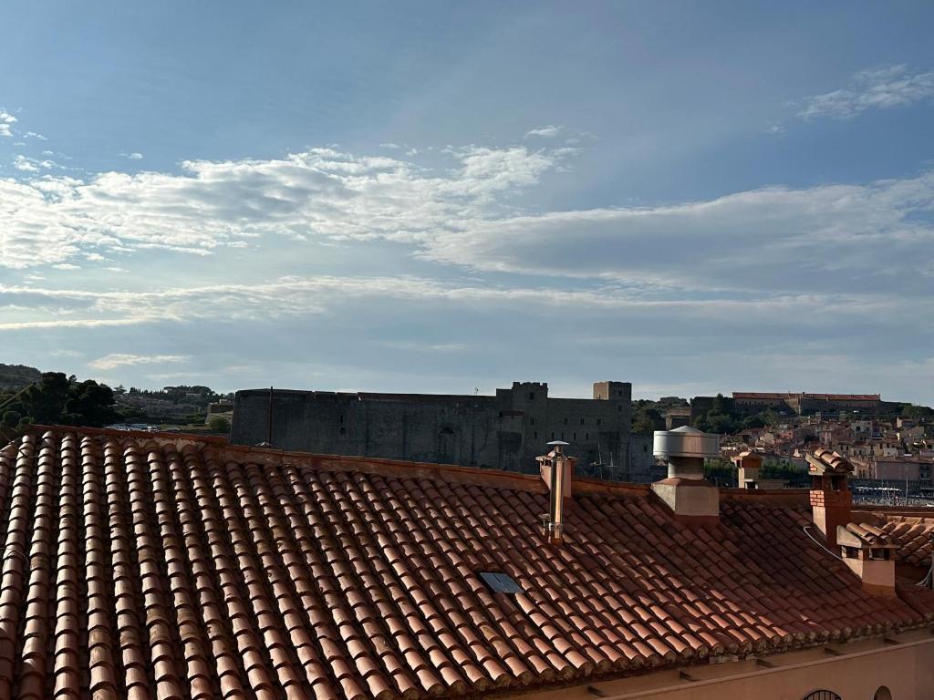 une vue depuis le toit d'un immeuble dans l'établissement Appartement T2 à 50m de la plage à Collioure - FR-1-309-407, à Collioure