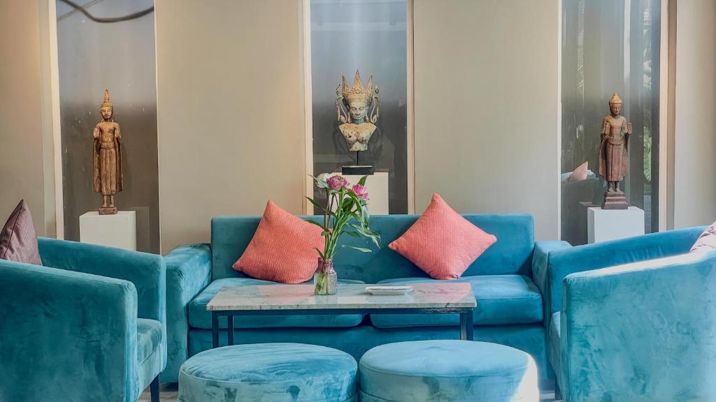 Posezení v ubytování Dusit Hotel Siem Reap