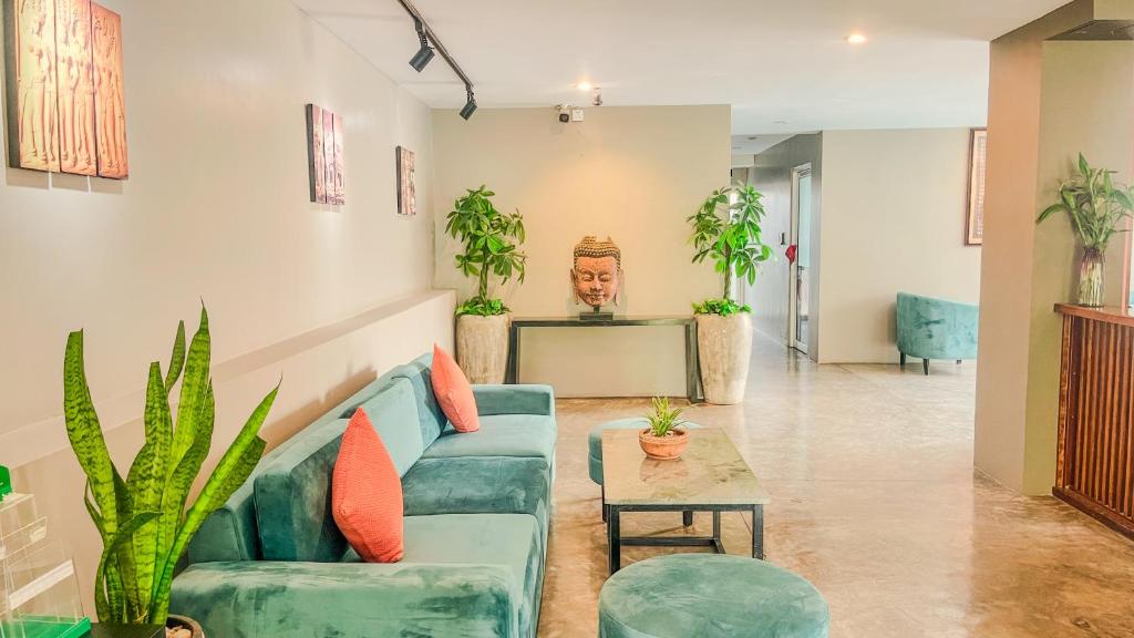 Posezení v ubytování Dusit Hotel Siem Reap