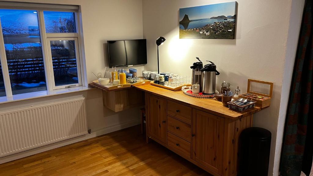 Eldhús eða eldhúskrókur á Sudur-Bár Guesthouse