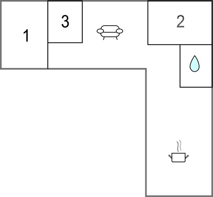 un diagrama de una caja con el número tres y una gota en 3 Bedroom Nice Home In Oksbl, en Oksbøl