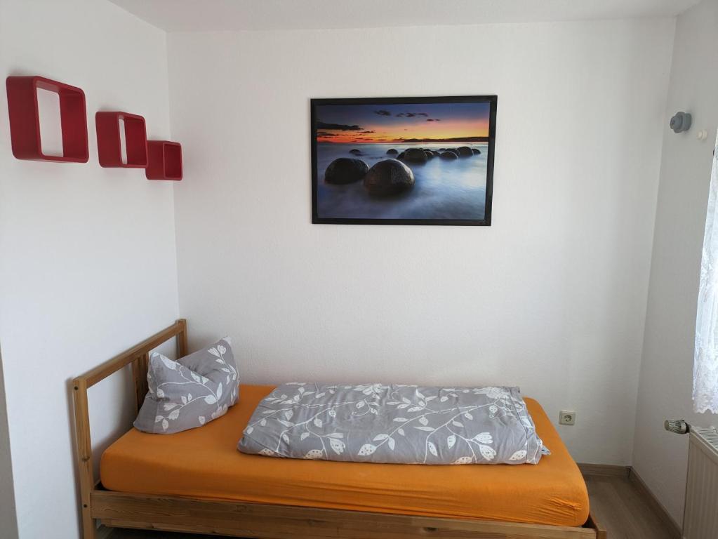 Postel nebo postele na pokoji v ubytování Lippetaler Gästehaus