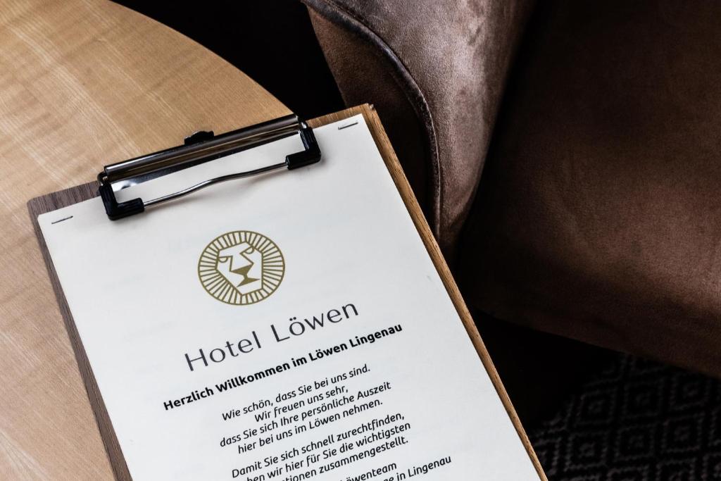Certifikát, hodnocení, plakát nebo jiný dokument vystavený v ubytování Hotel Löwen