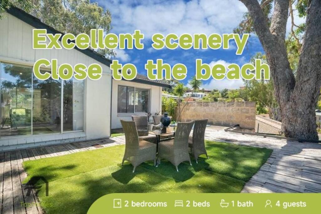 a advert for a residential garden close to the beach at Vivid house in Wembley Downs in Perth
