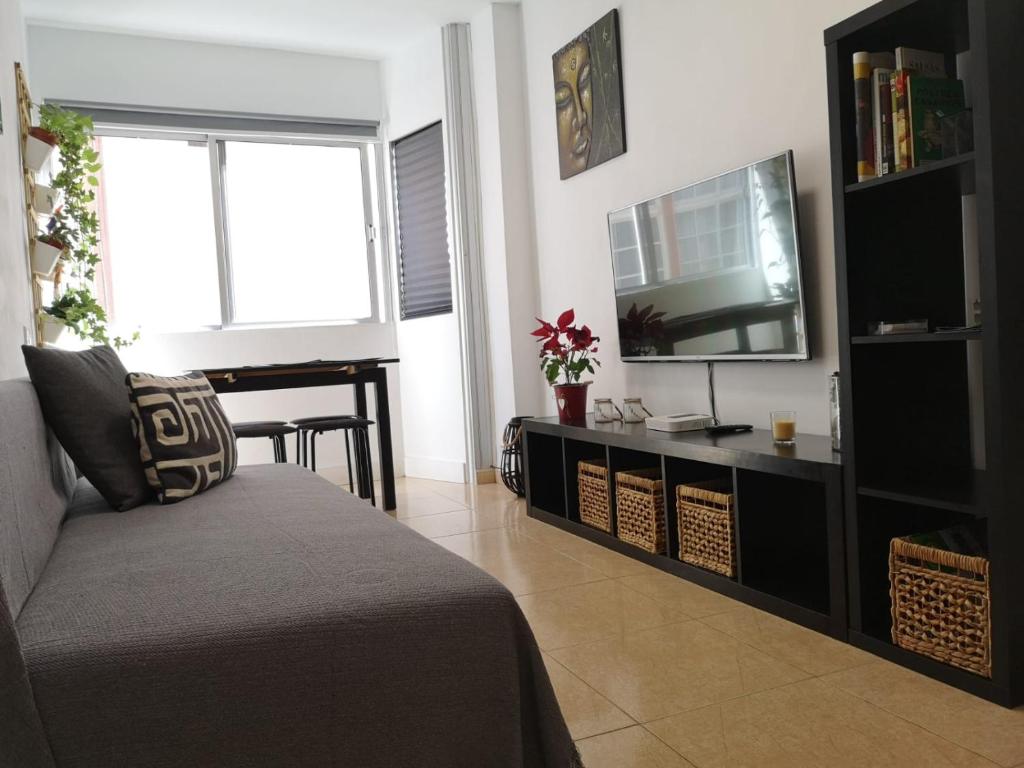 Televízia a/alebo spoločenská miestnosť v ubytovaní BKD1 - Apartamento entero a 50 metros PLAYA DE LAS CANTERAS
