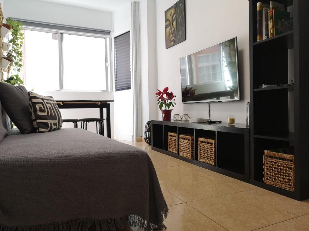 Televízia a/alebo spoločenská miestnosť v ubytovaní BKD1 - Apartamento entero a 50 metros PLAYA DE LAS CANTERAS