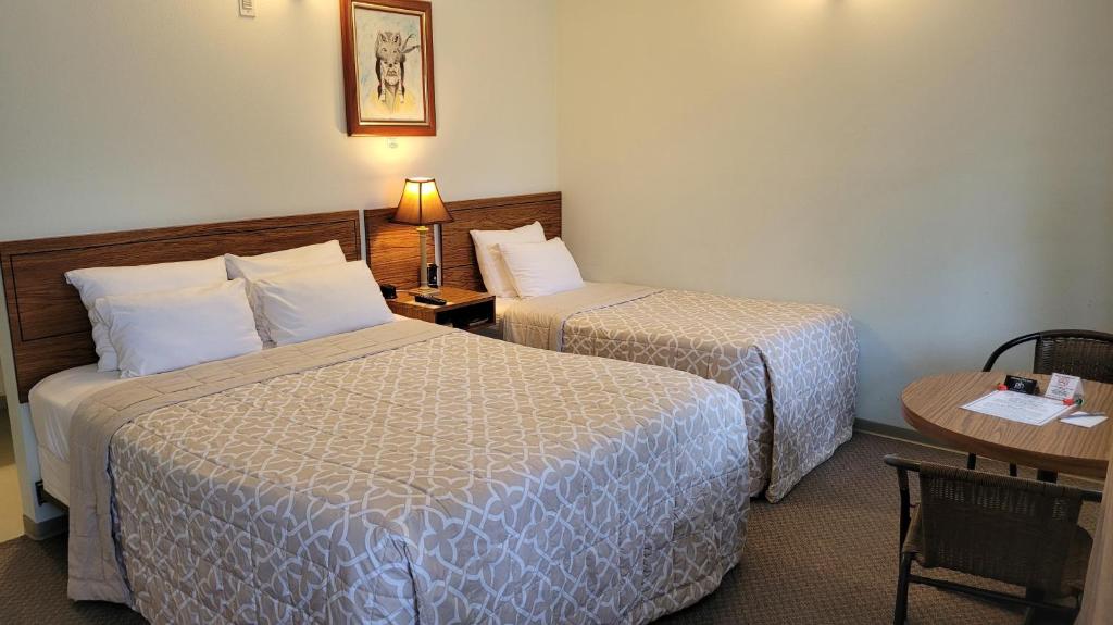 Postel nebo postele na pokoji v ubytování White Willow Motel