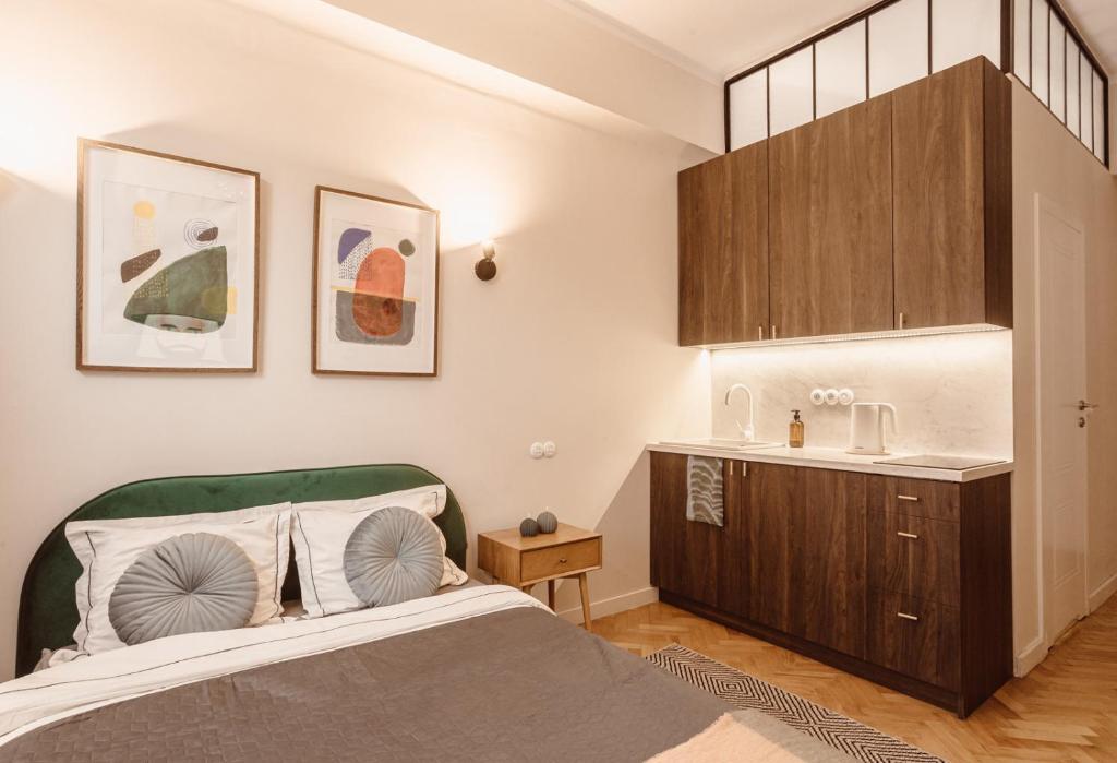 Posteľ alebo postele v izbe v ubytovaní Apartament na Krakowskim Kazimierzu