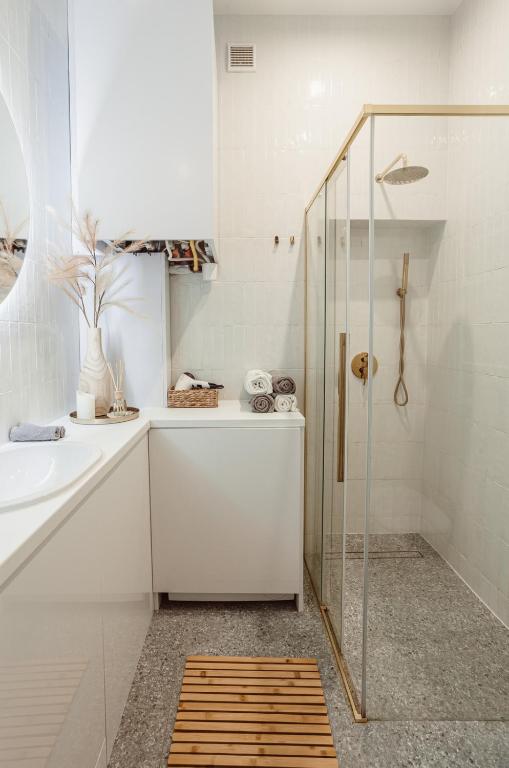 Kúpeľňa v ubytovaní Apartament na Krakowskim Kazimierzu