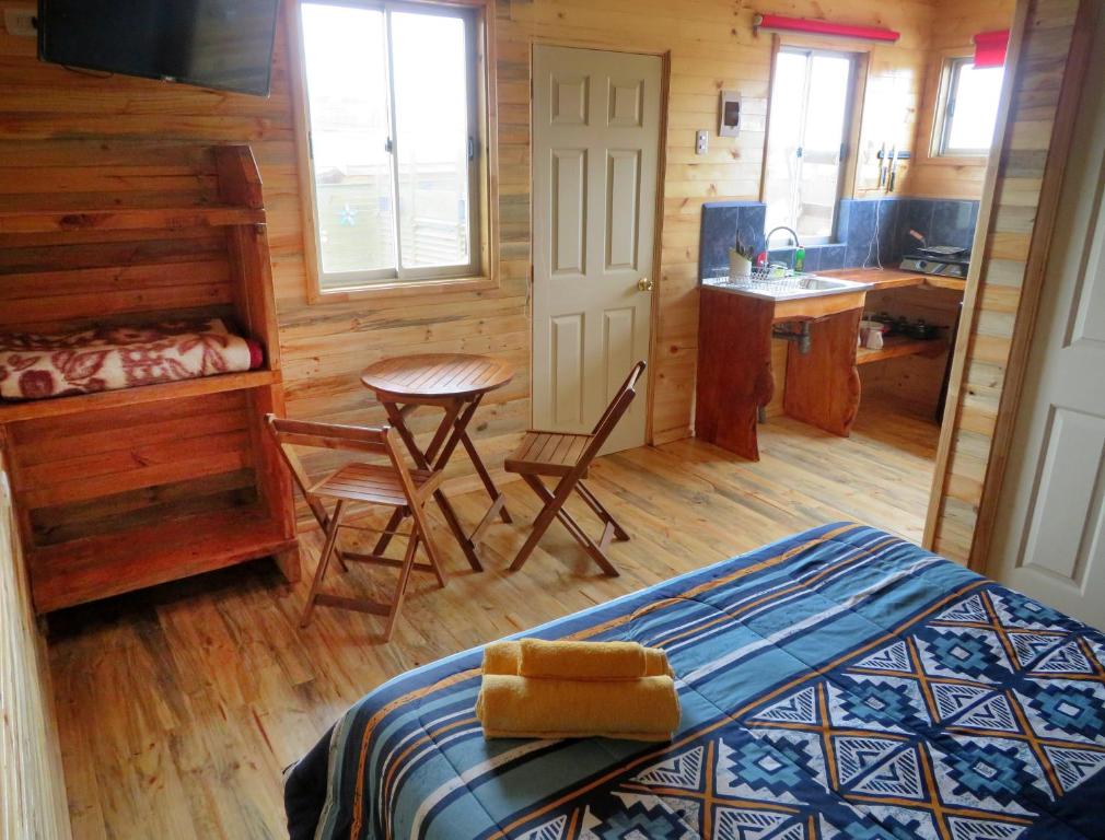 Cama o camas de una habitación en Lilafken Apart Pichilemu