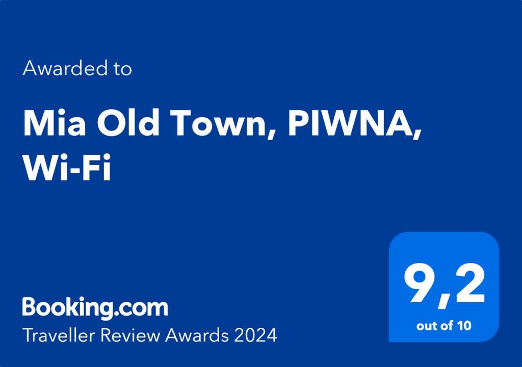 Certifikát, ocenenie alebo iný dokument vystavený v ubytovaní Mia Old Town, PIWNA