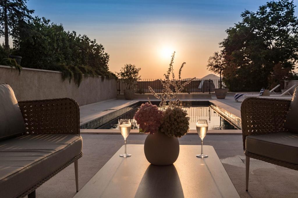 Blick auf den Sonnenuntergang&#47;Sonnenaufgang von der Villa aus oder aus der Nähe
