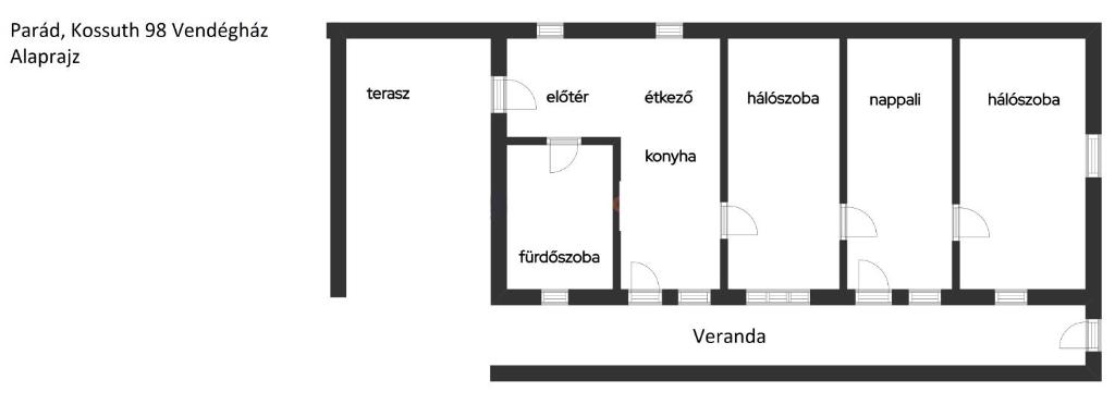 Půdorys ubytování Kisbagoly Vendégház