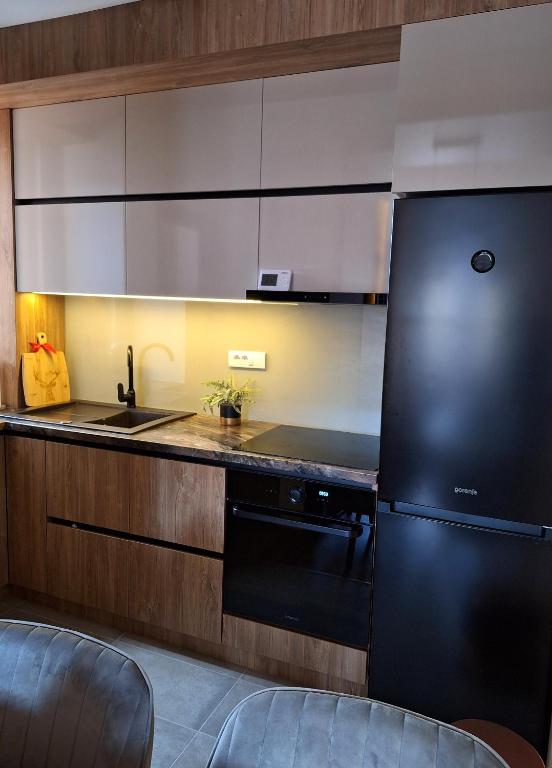 Kuchyň nebo kuchyňský kout v ubytování Apartman MagicD