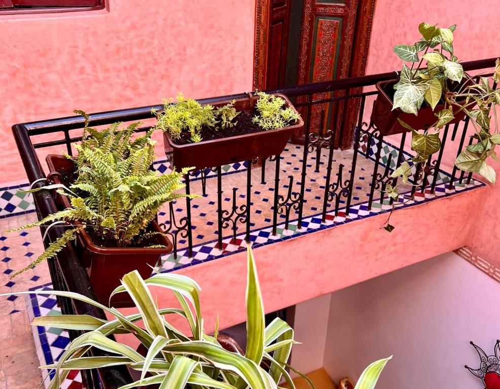Balkón nebo terasa v ubytování Riad de charme - la perle des Oudayas